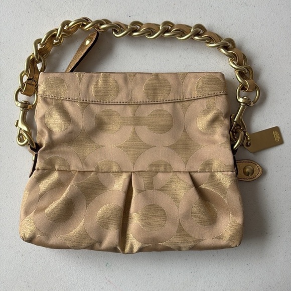 Coach Amanda Foldover Clutch Bag Gold - Picture 2 of 7